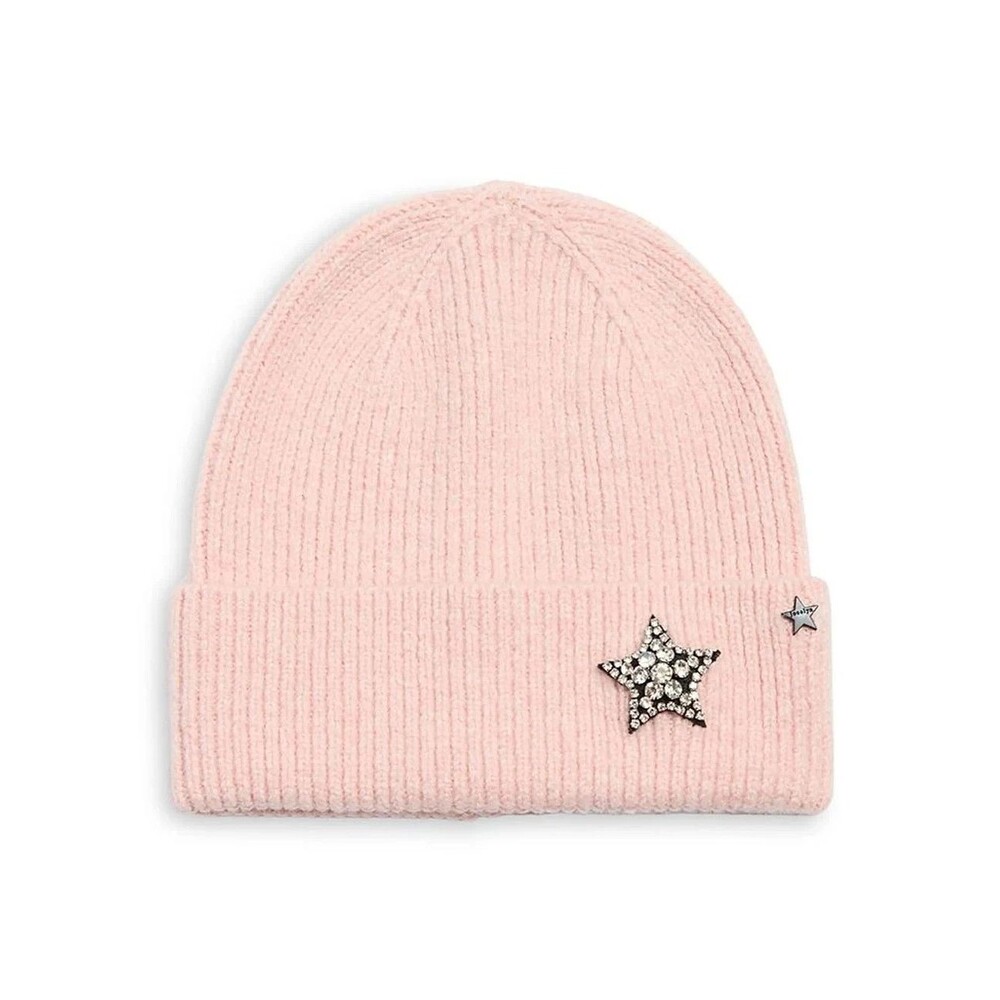 Jocelyn Women's Moonlight Knit Beanie Hat Blush Pink With Cristal Star One Size